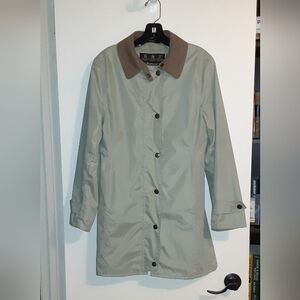 Women's vintage Barbour Newmarket travel jacket in Pistachio